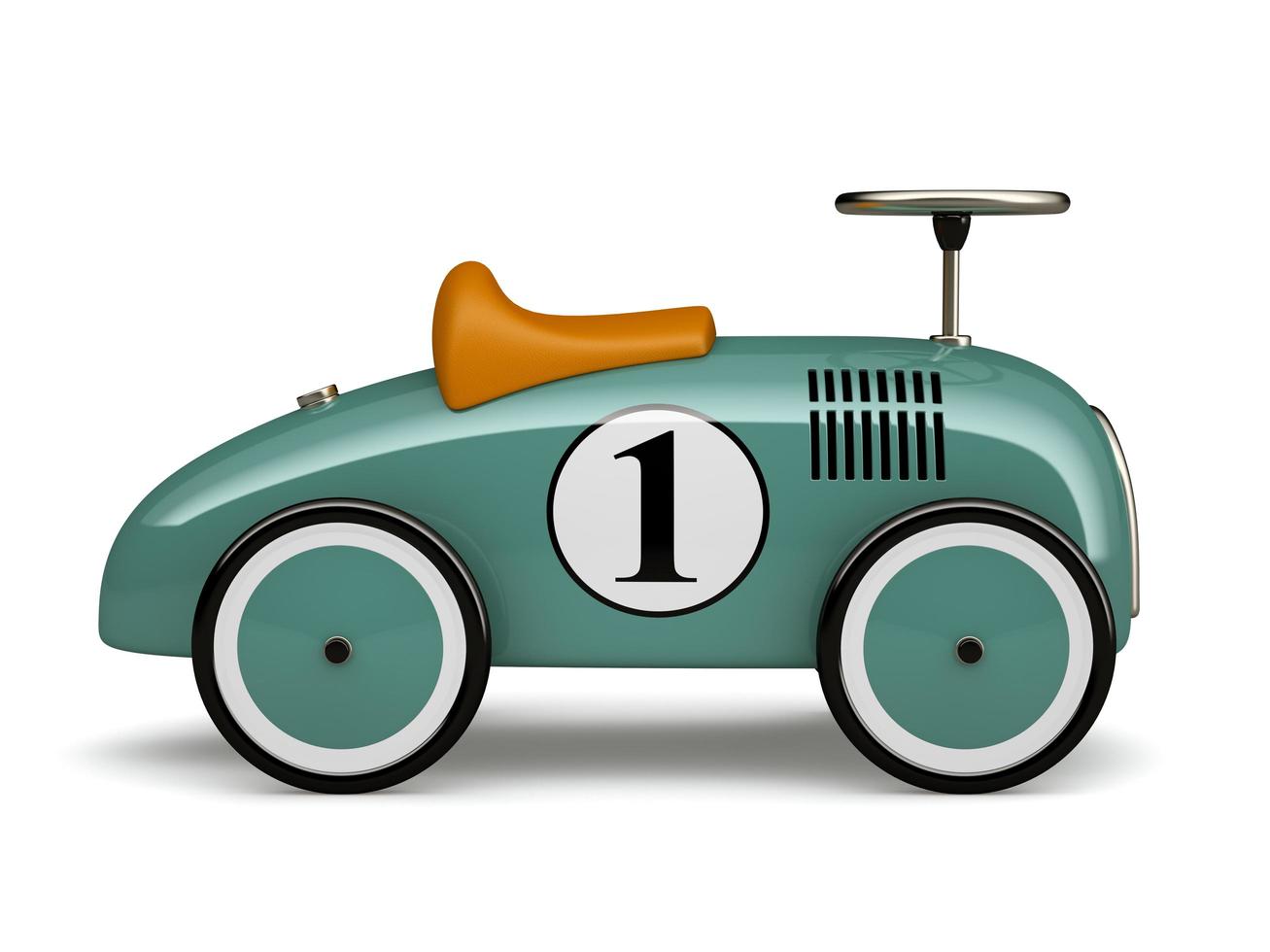 Cyan Retro Toy Car With A Number One Isolated On A White Background cyan-retro-toy-car-with-a-number-one-isolated-on-a-white-background