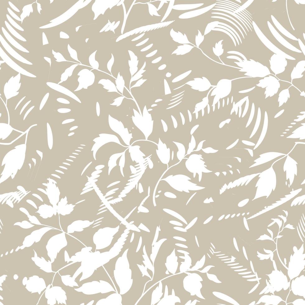 Floral seamless pattern. Branch with leaves ornament. Flourish nature garden textured background vector