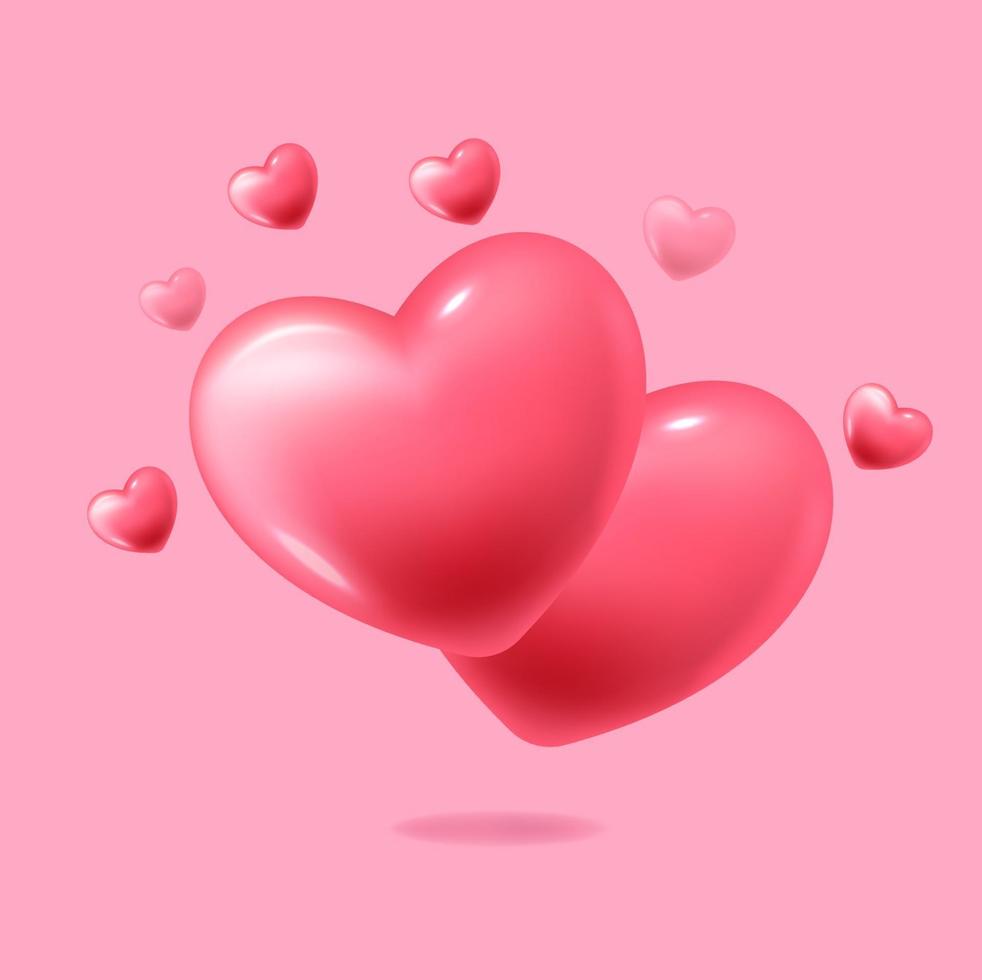 Happy Valentine's Day banner with hearts vector