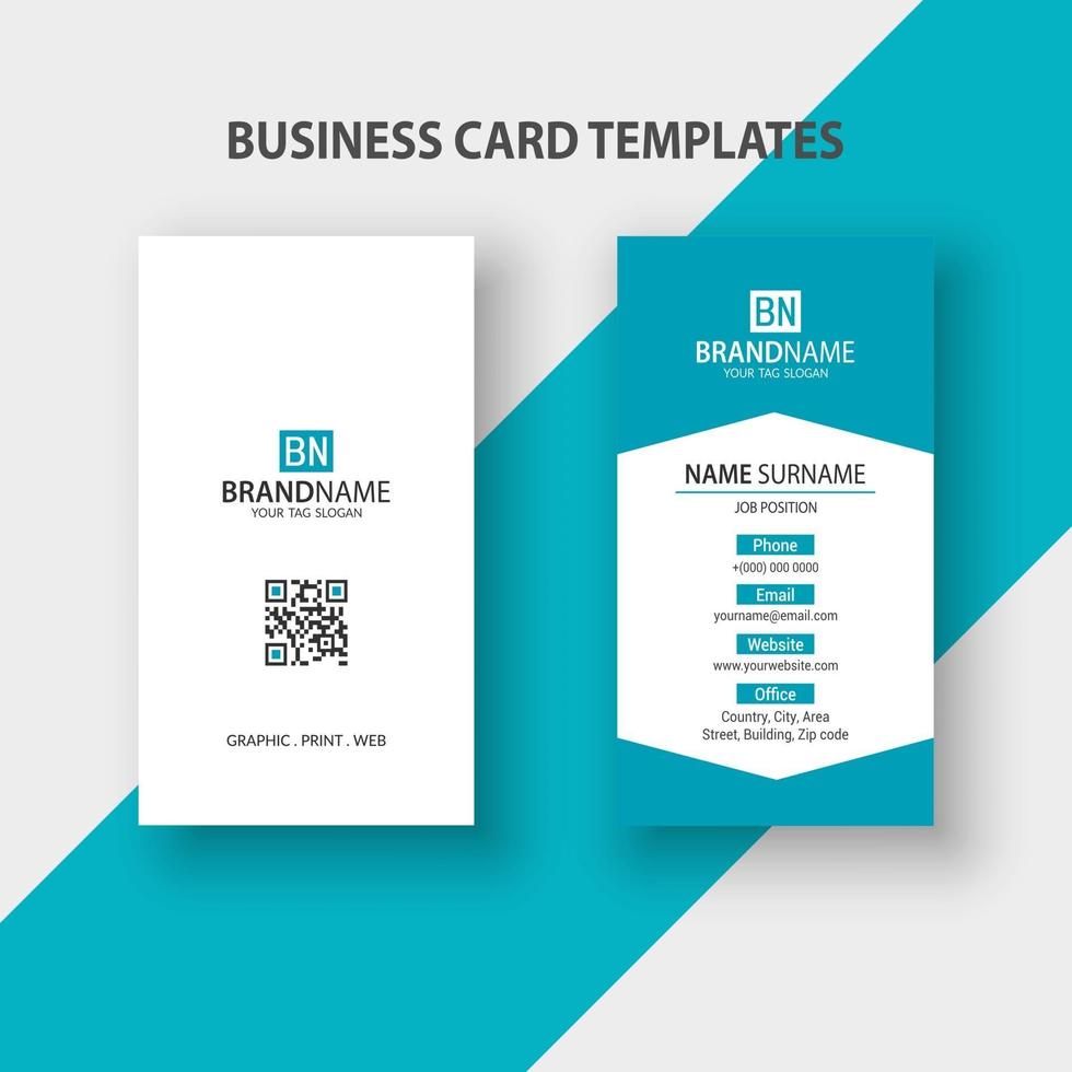 Modern Vertical Business Card Template. Stationery Design, Flat Design, Print Template, Vector illustration.