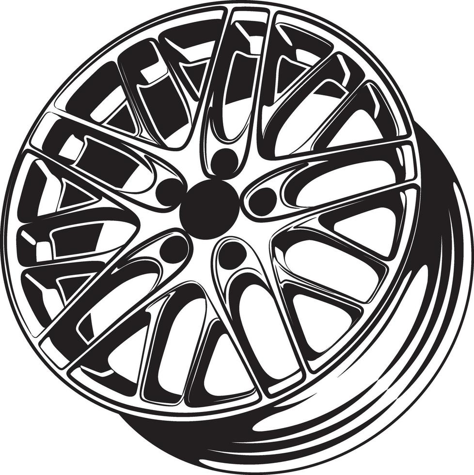 car wheel illustration for conceptual design vector