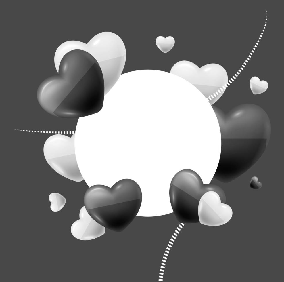 Happy Valentine's Day banner with hearts vector