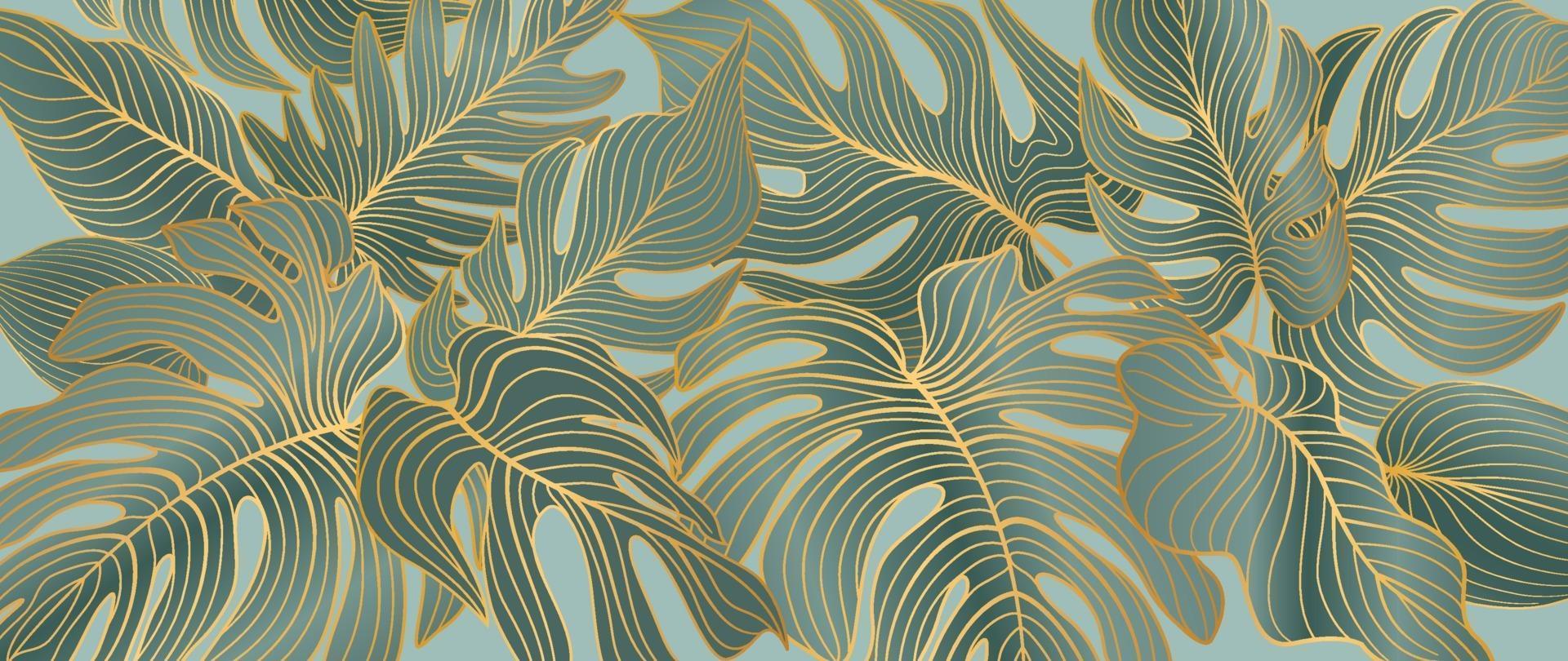 Floral leaves pattern. Foliage garden background. Floral ornamental tropical nature summer palm leaves decorative retro style wallpaper vector