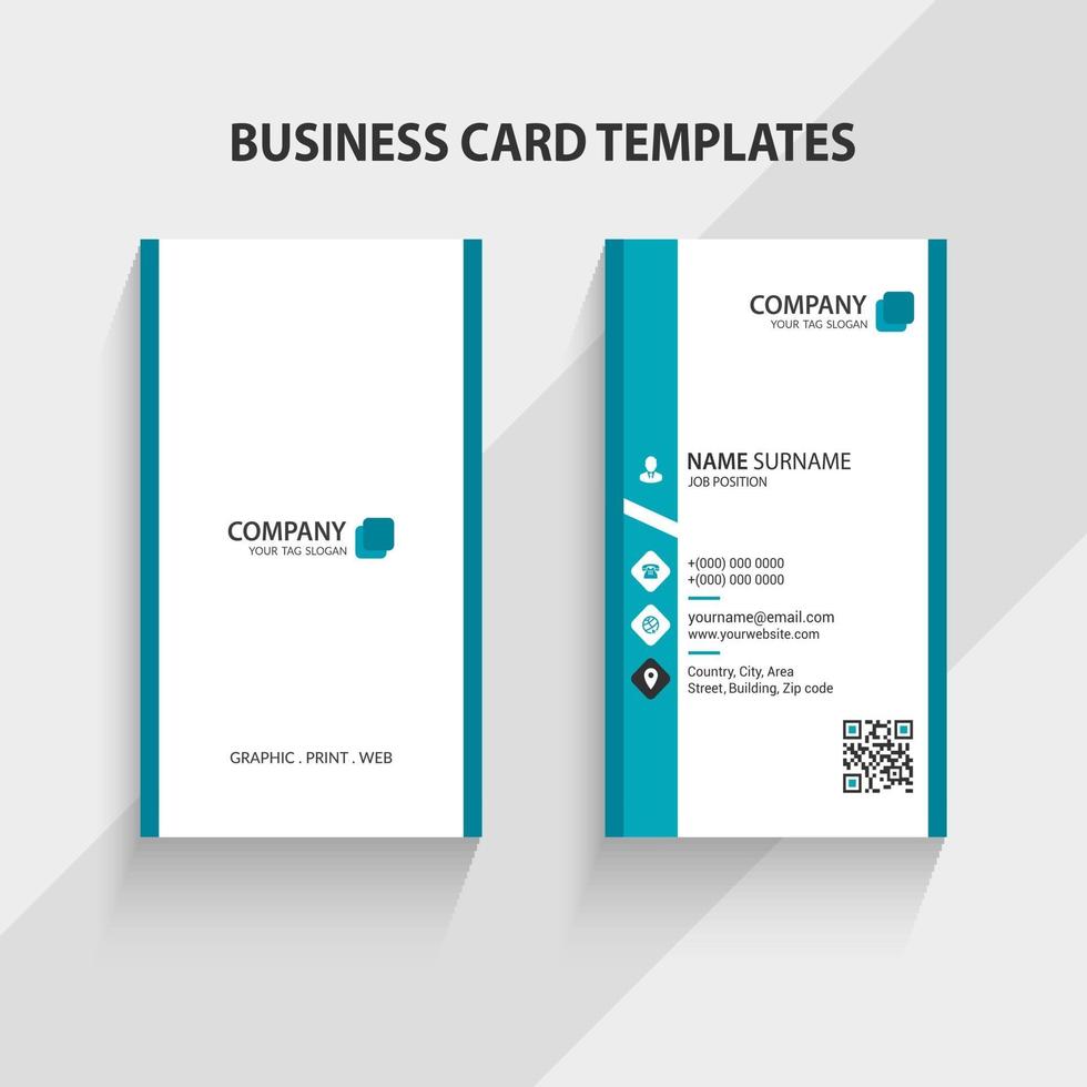 Modern Vertical Business Card Template. Stationery Design, Flat Design, Print Template, Vector illustration.