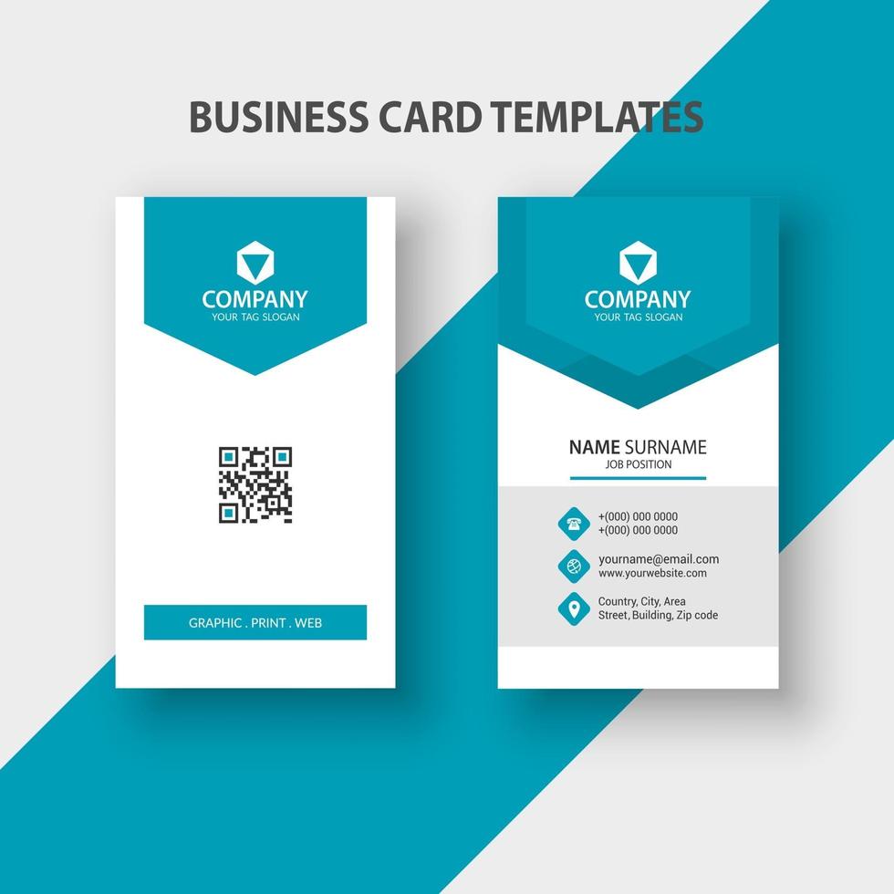 Modern Vertical Business Card Template. Stationery Design, Flat Design, Print Template, Vector illustration.