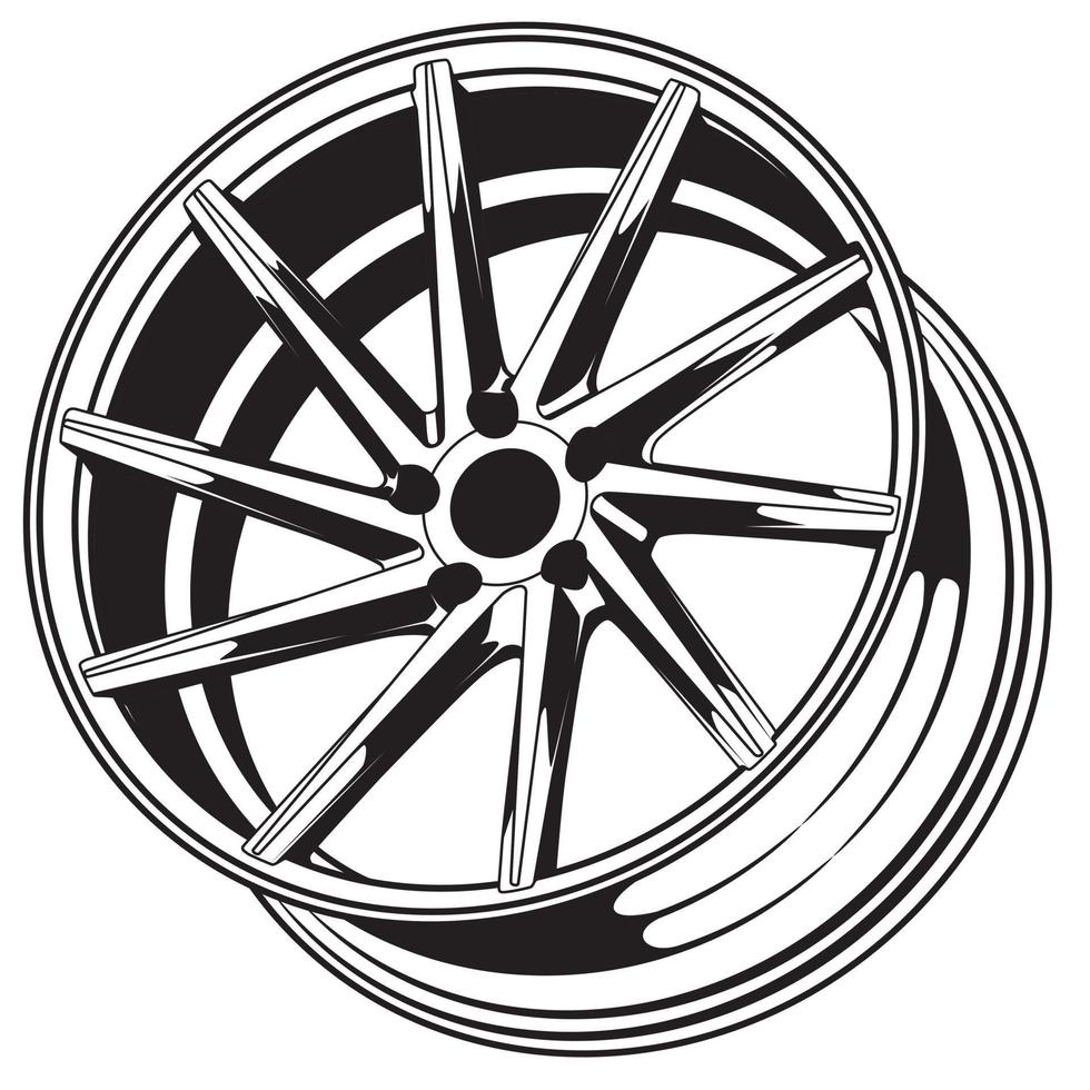 car wheel illustration for conceptual design vector