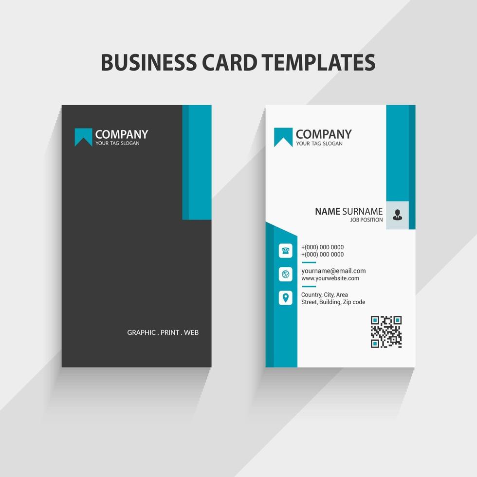 Modern Vertical Business Card Template. Stationery Design, Flat Design, Print Template, Vector illustration.