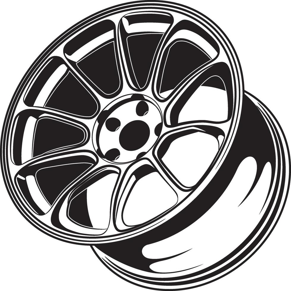 car wheel illustration for conceptual design vector