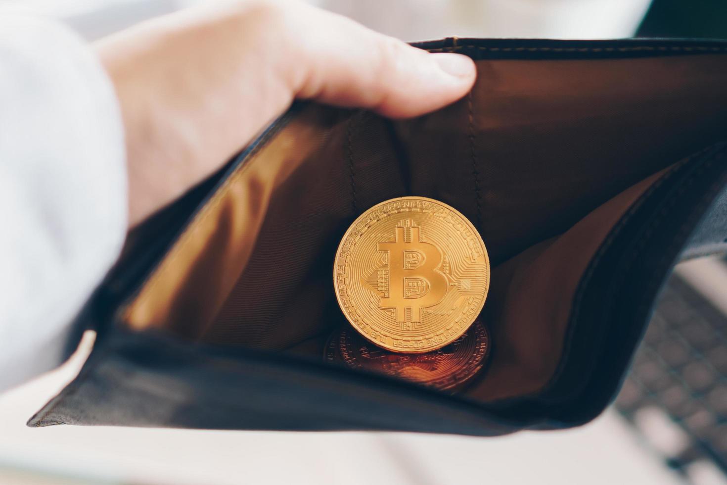 Bitcoin coin symbol of cryptocurrency digital money photo