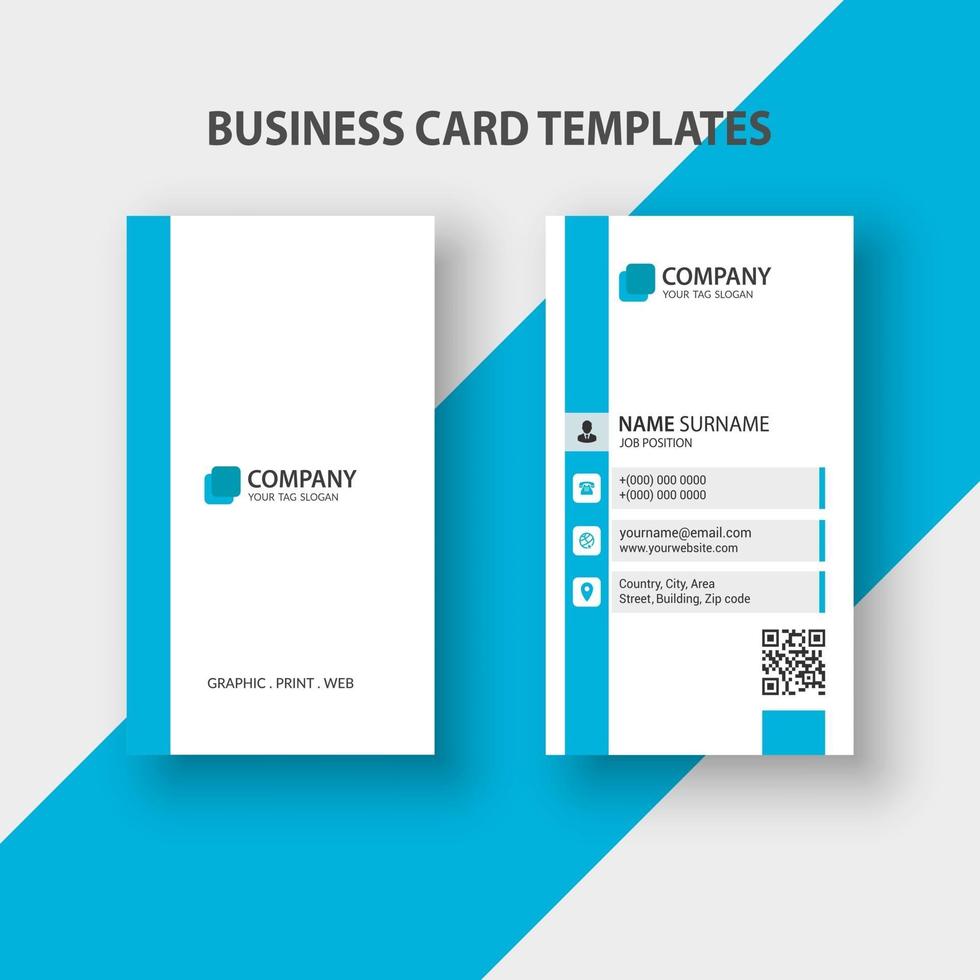 Modern Vertical Business Card Template. Stationery Design, Flat Design, Print Template, Vector illustration.