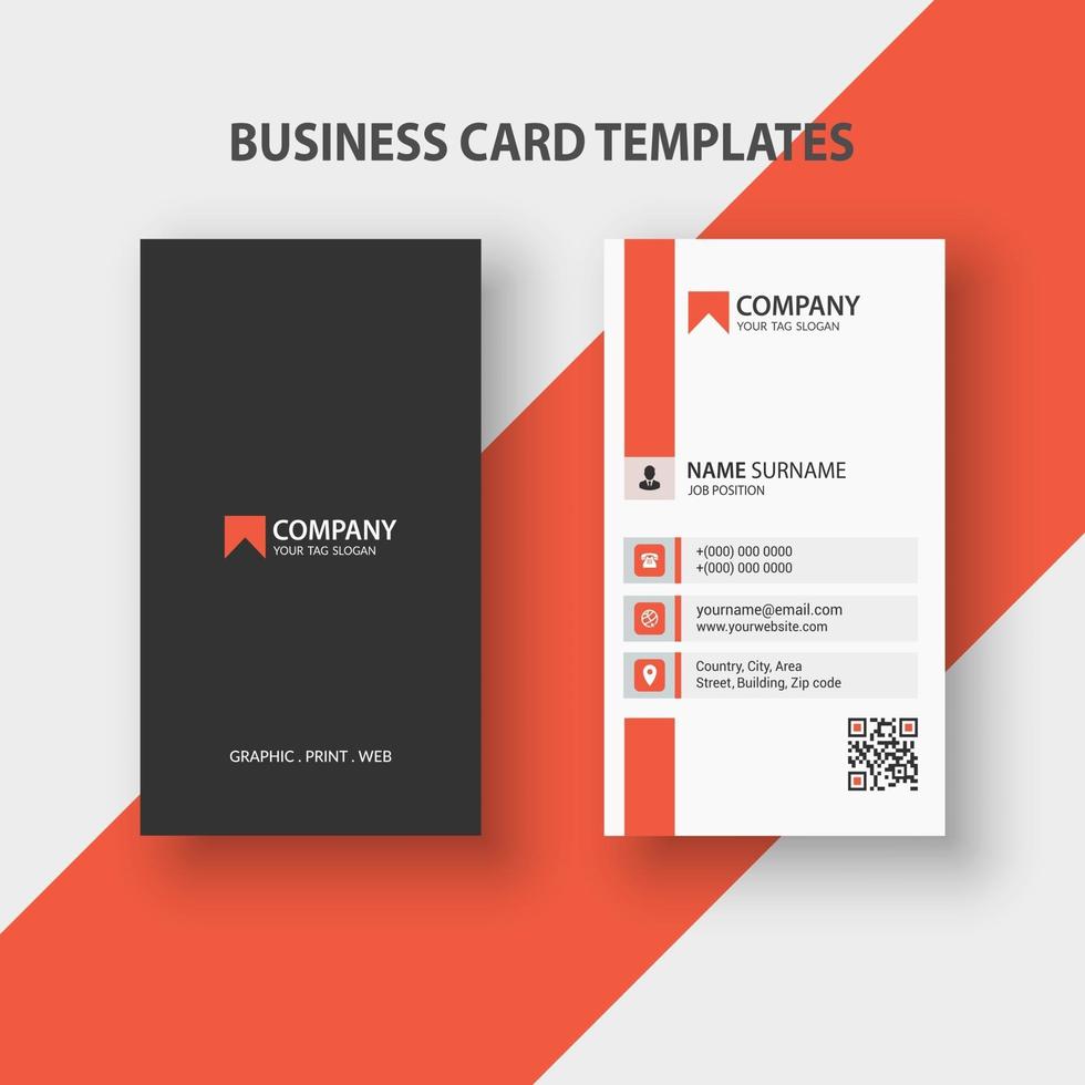 Modern Vertical Business Card Template. Stationery Design, Flat Design, Print Template, Vector illustration.