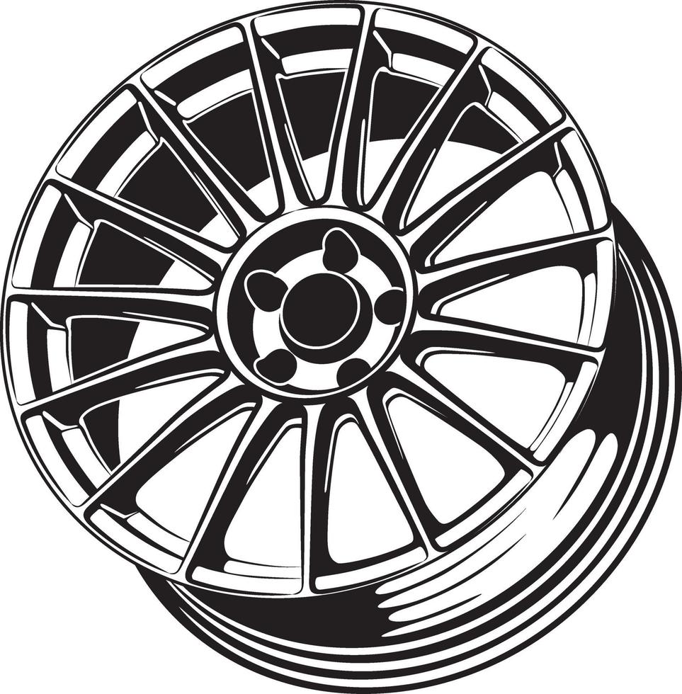 car wheel illustration for conceptual design vector