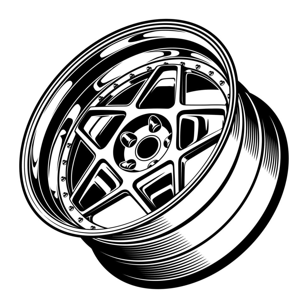 car wheel illustration for conceptual design. vector