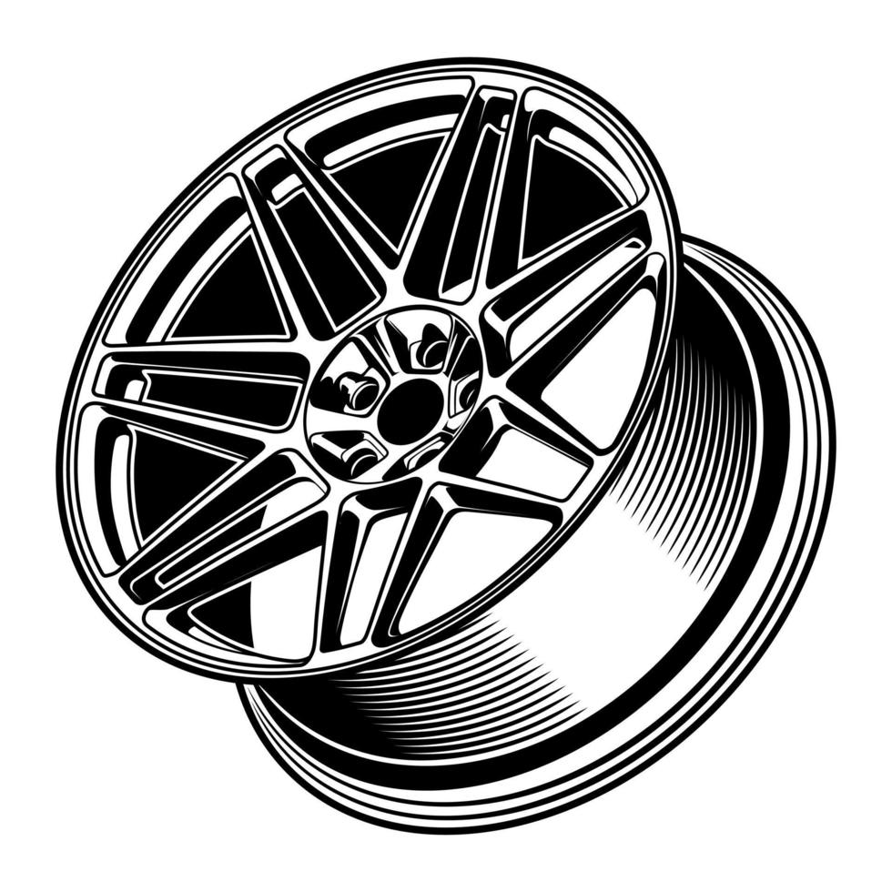 car wheel illustration for conceptual design vector