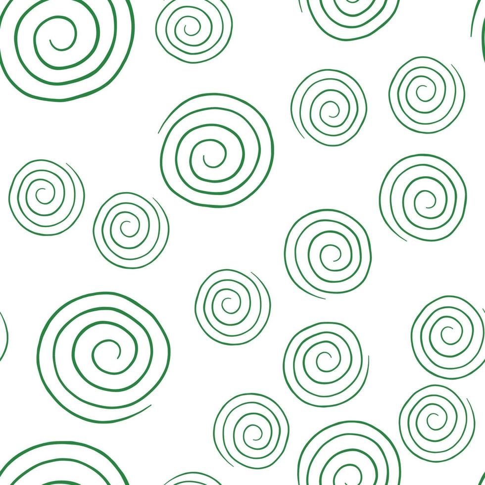 Vector seamless texture background pattern. Hand drawn, green, white colors.