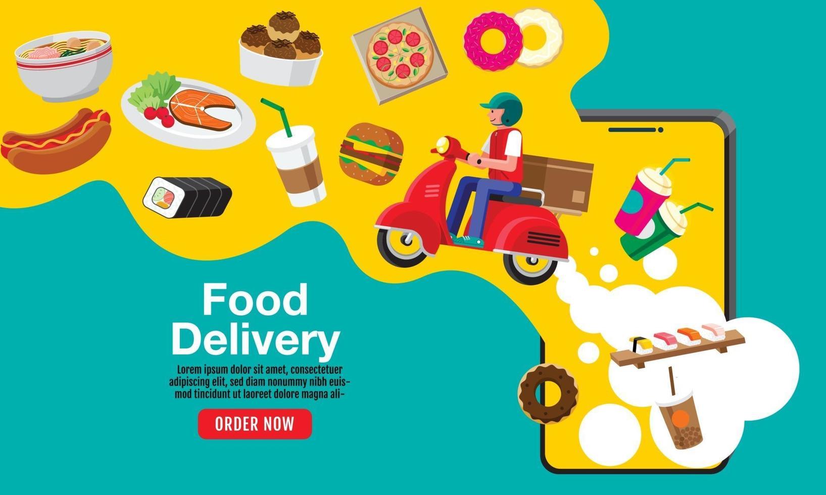 Food delivery, Flat design vector. vector