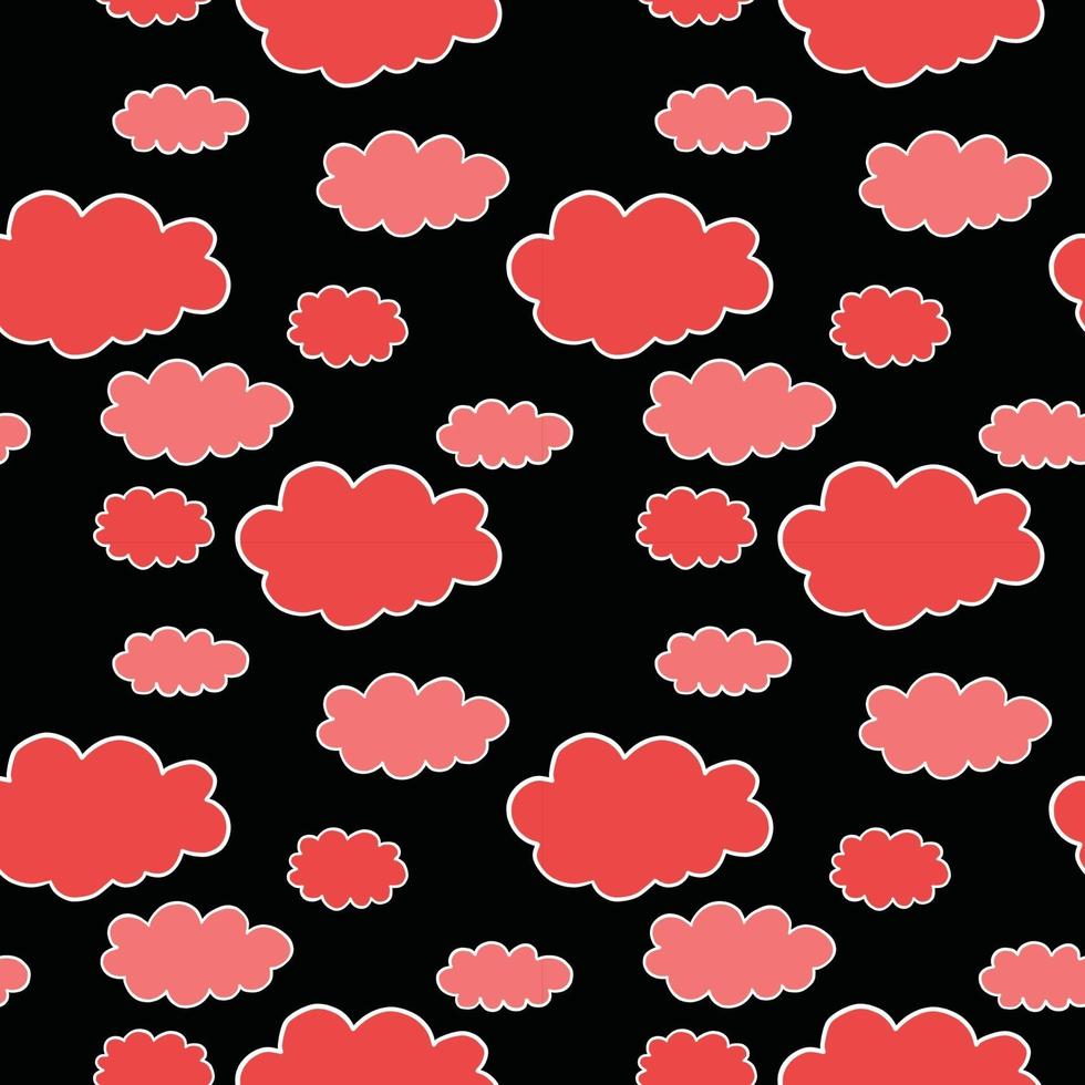 Vector seamless texture background pattern. Hand drawn, black, red, white colors.