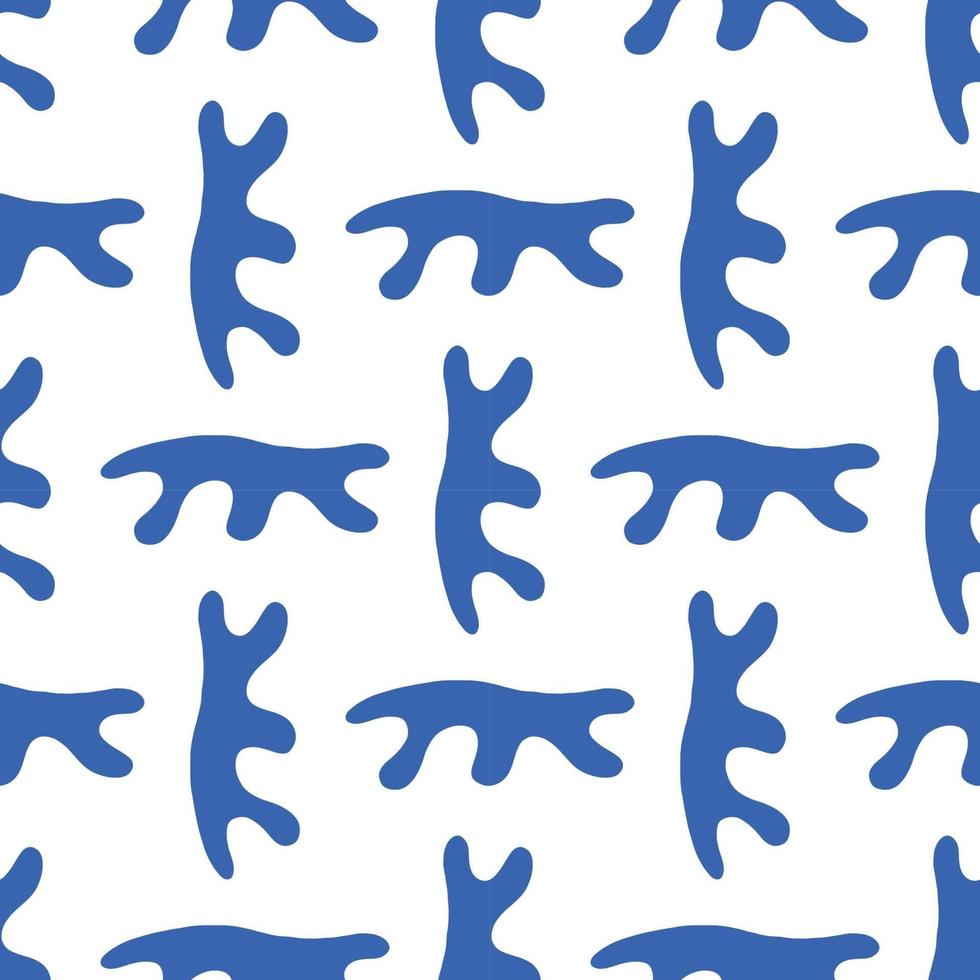 Vector seamless texture background pattern. Hand drawn, blue, white