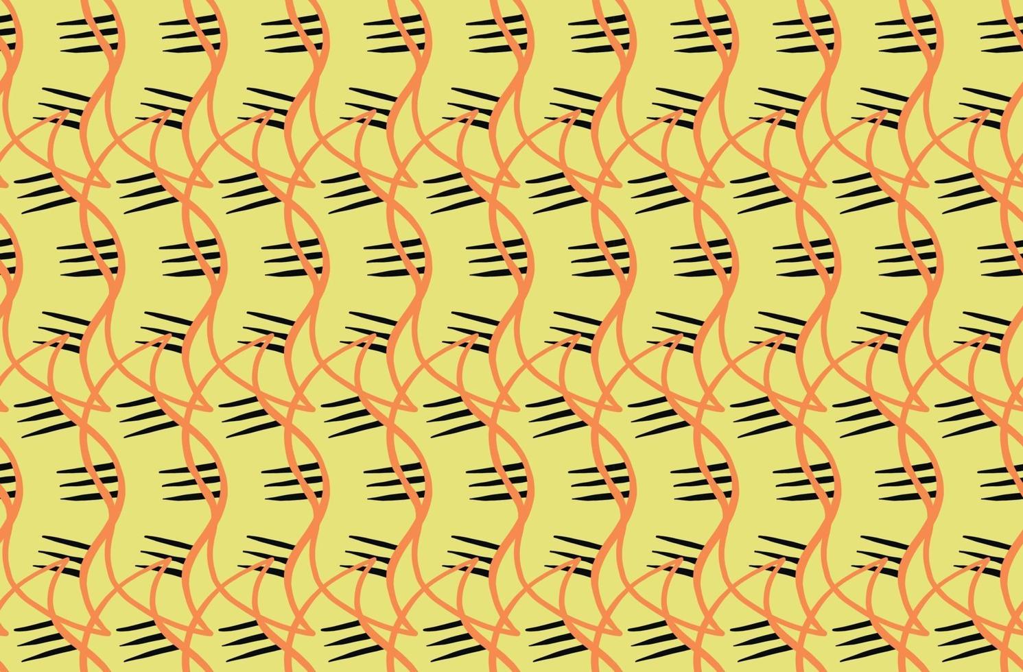 Vector texture background, seamless pattern. Hand drawn, yellow, orange, black colors.