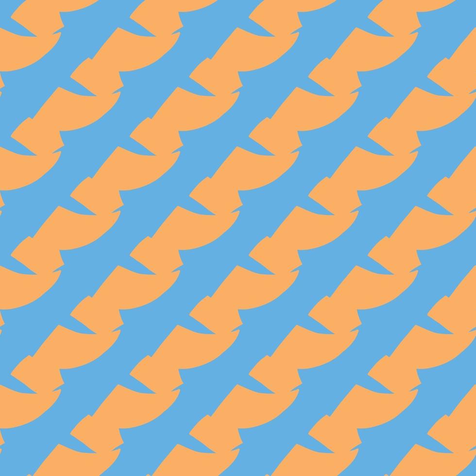 Vector seamless texture background pattern. Hand drawn, blue, orange colors.
