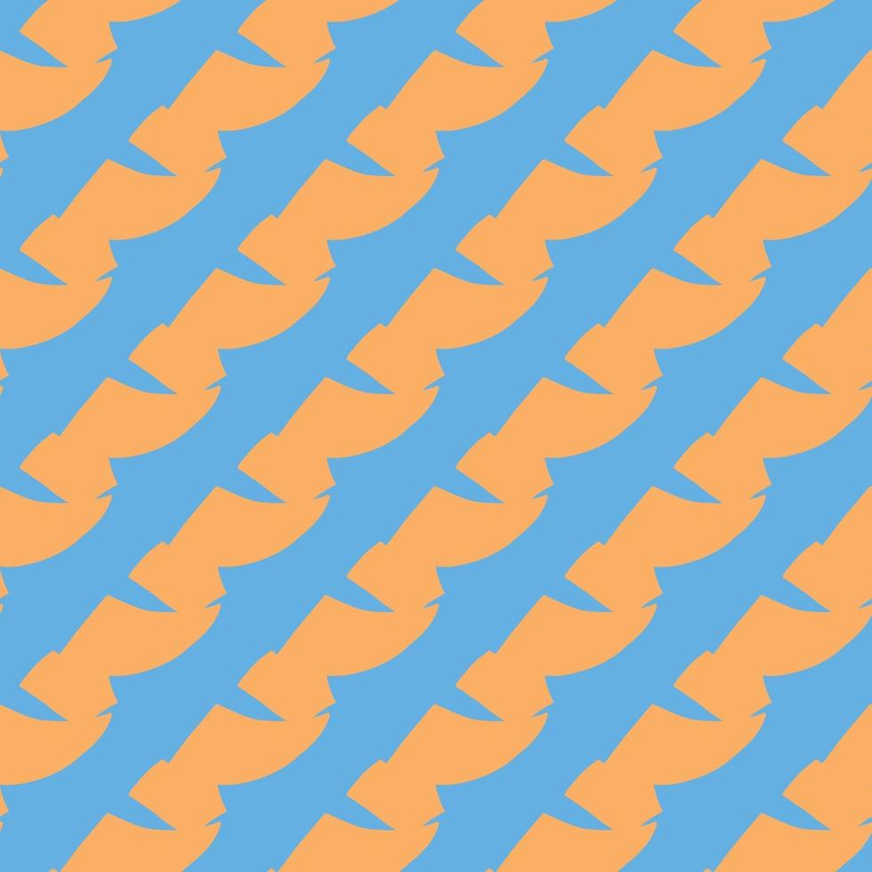 Vector seamless texture background pattern. Hand drawn, blue, orange colors.