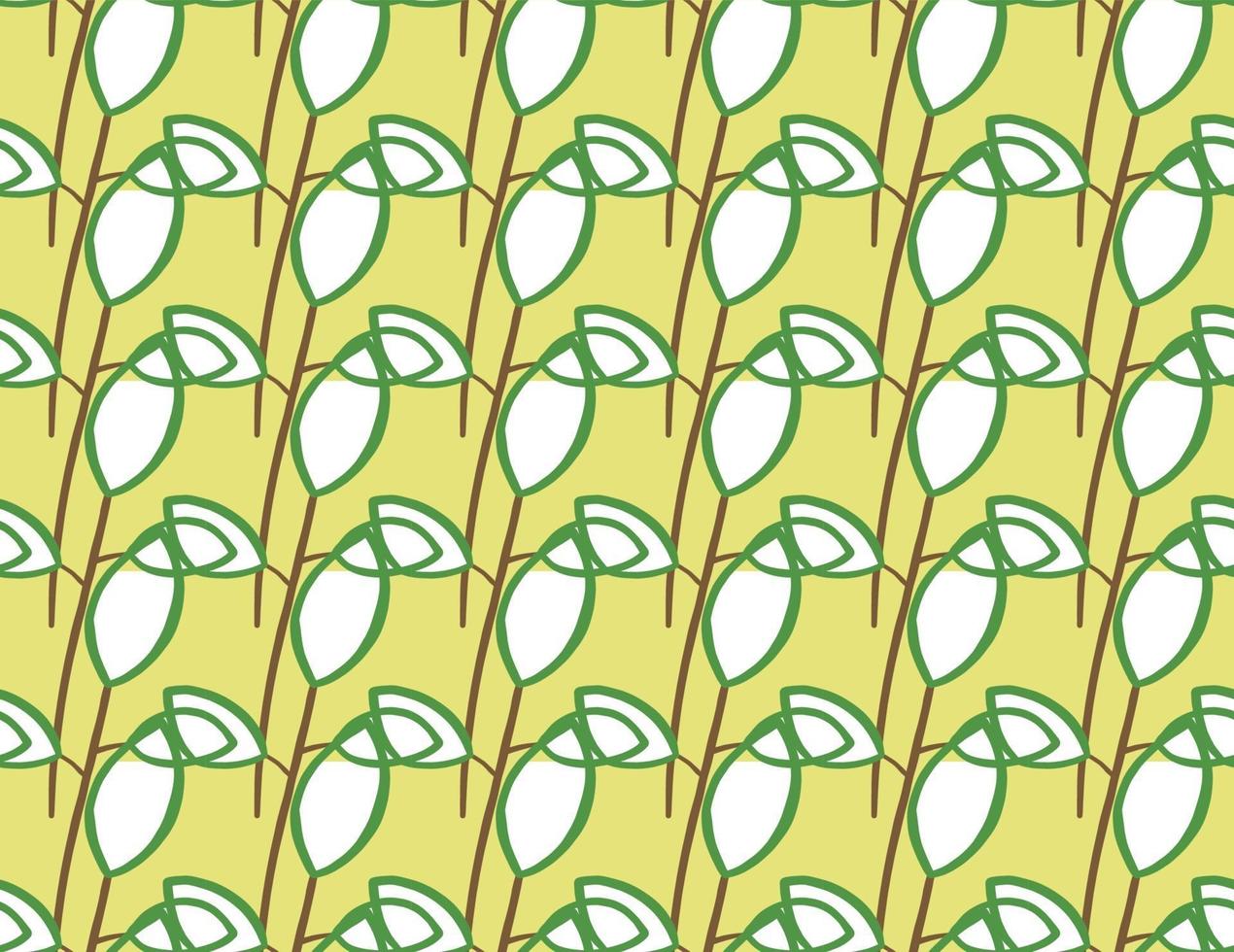 Vector texture background, seamless pattern. Hand drawn, yellow, green, brown, white colors.