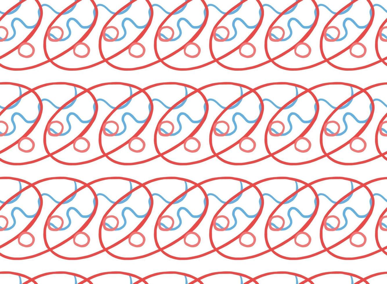 Vector texture background, seamless pattern. Hand drawn, red, blue, white colors.