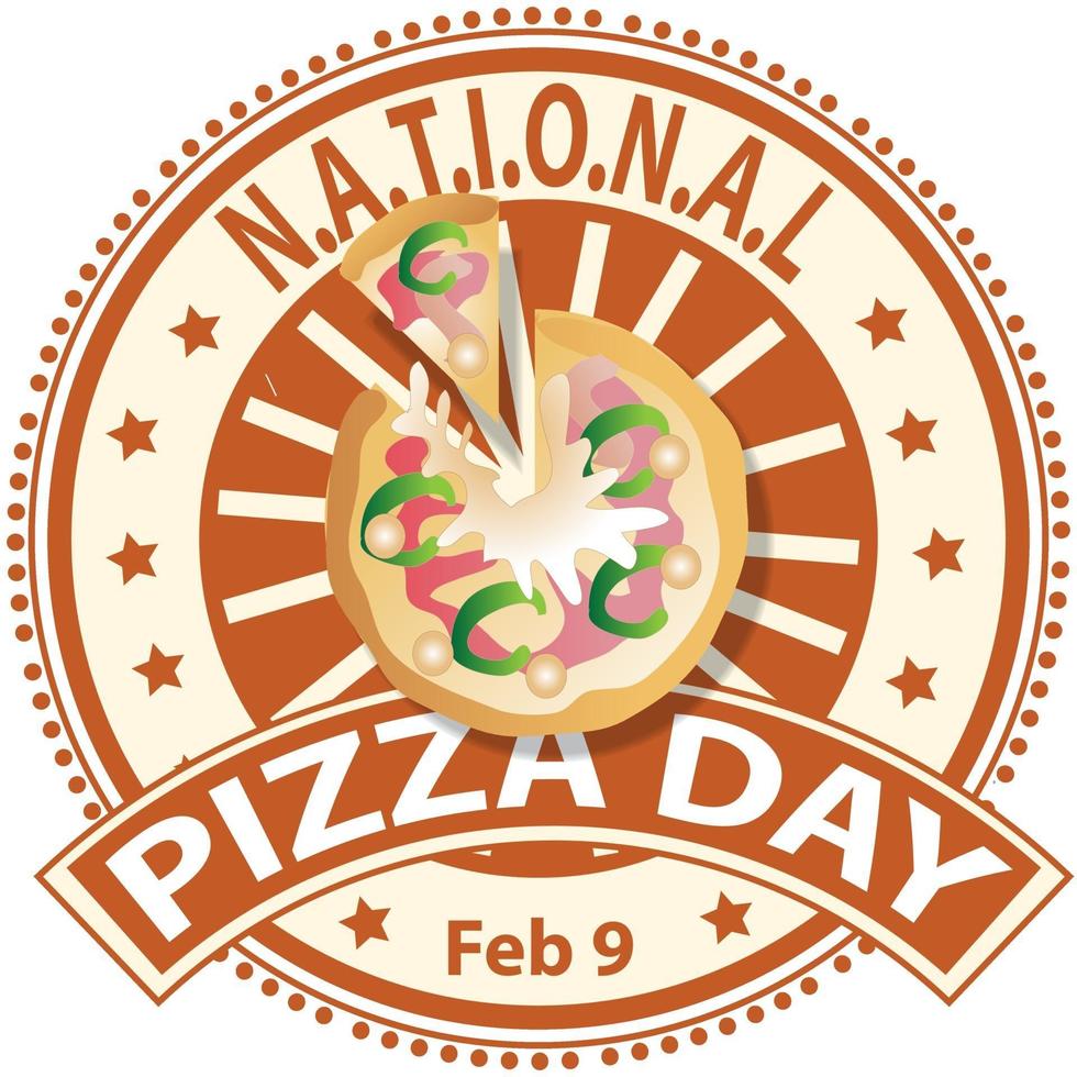 National Pizza Day Sign vector