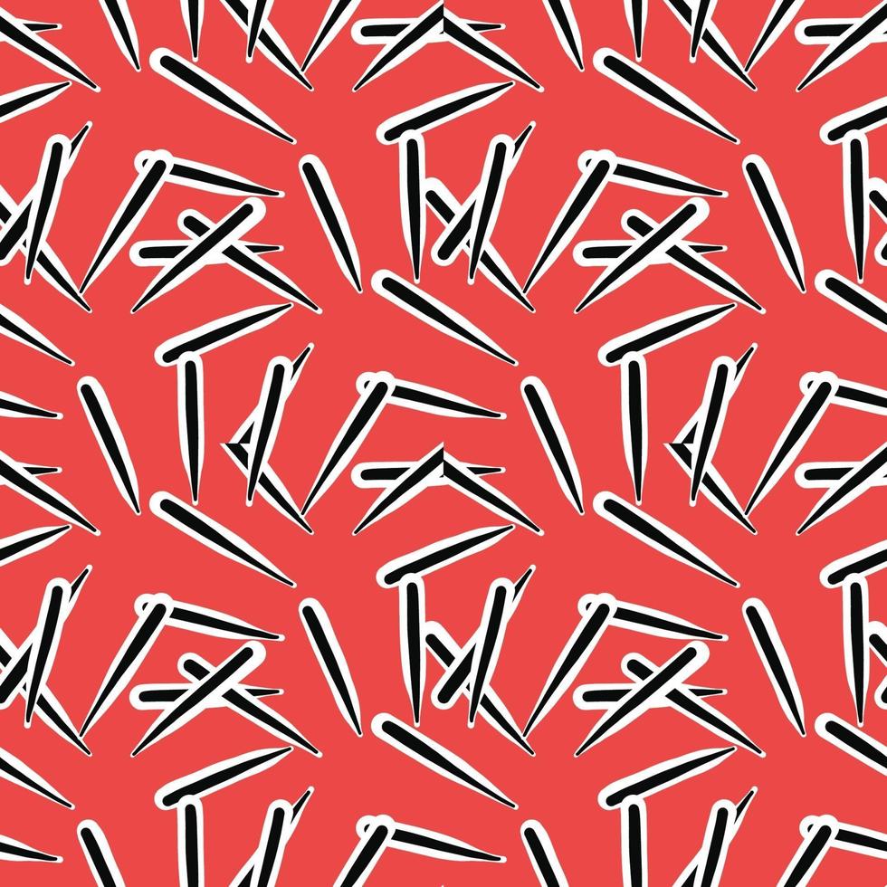 Vector seamless texture background pattern. Hand drawn, red, black, white colors.