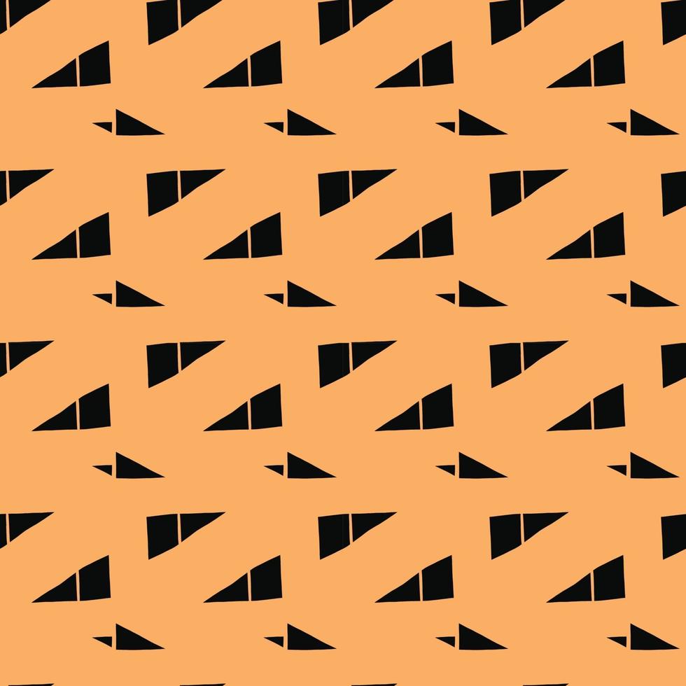 Vector seamless texture background pattern. Hand drawn, orange, black colors.