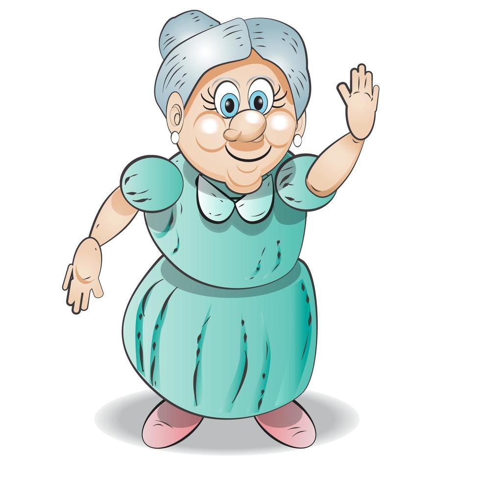 personaje de icono de cabeza de abuela vector