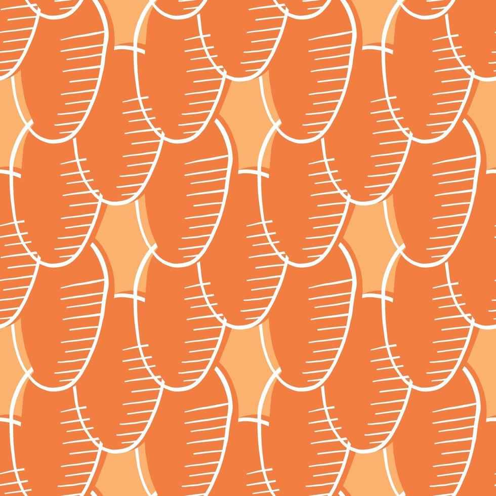 Vector seamless texture background pattern. Hand drawn, orange, white colors.