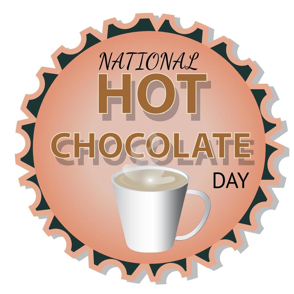 National Hot Chocolate Day Sign vector