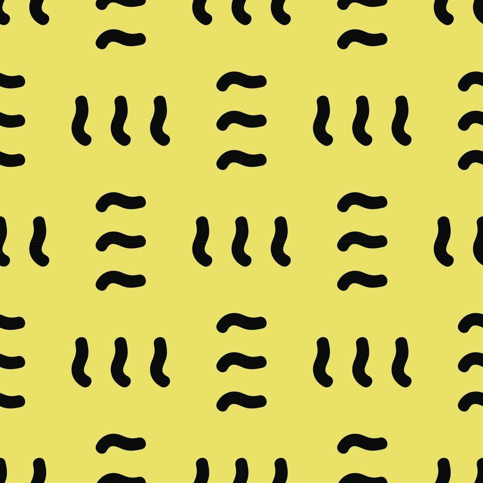 Vector seamless texture background pattern. Hand drawn, yellow, black colors.