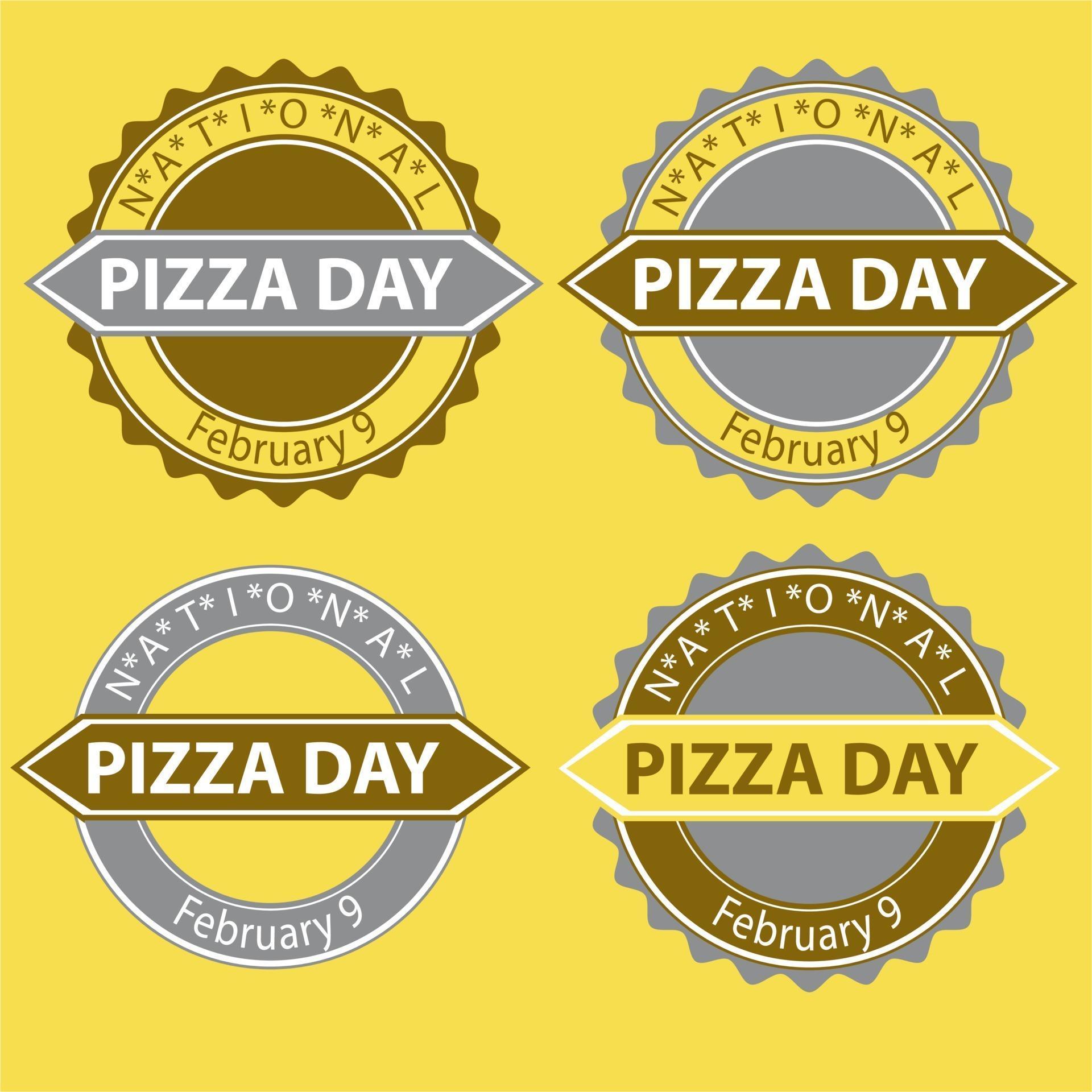 National Pizza Day Sign and Badge 2076138 Vector Art at Vecteezy