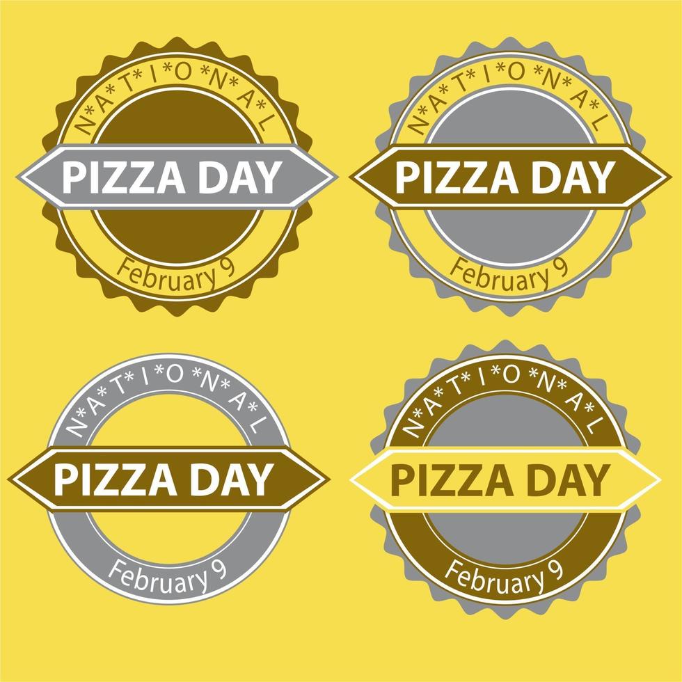 National Pizza Day Sign and Badge vector