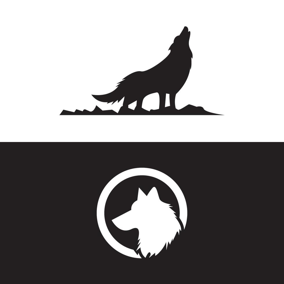 Wolf logo template vector