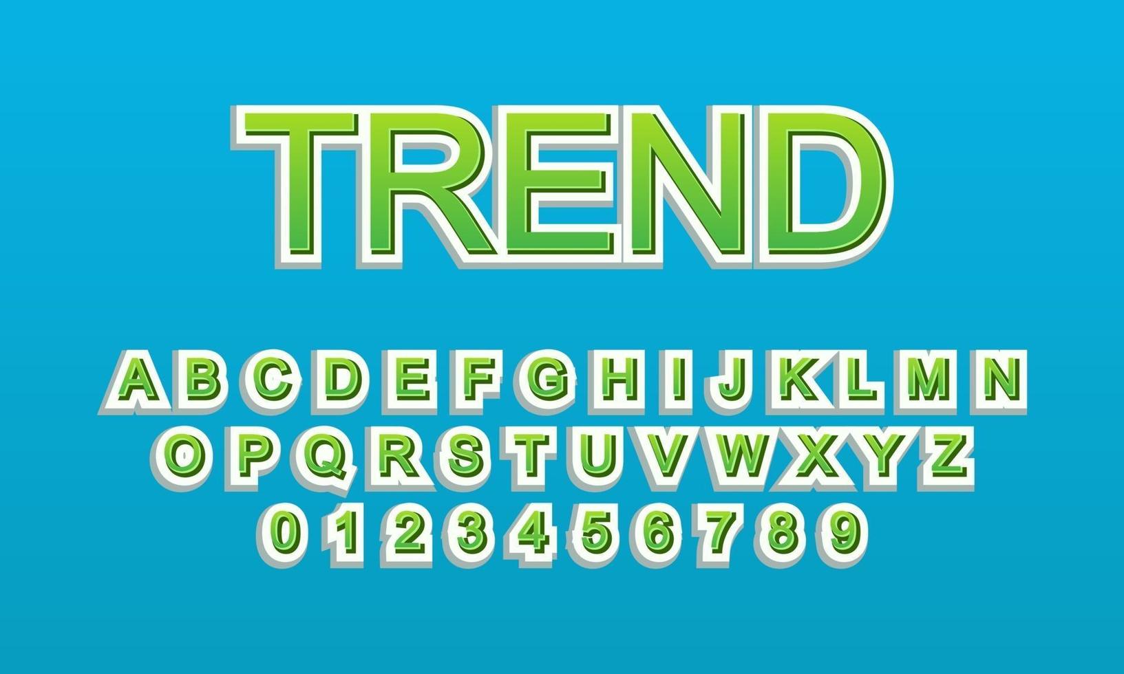 efecto de texto tendencia fuente alfabeto vector