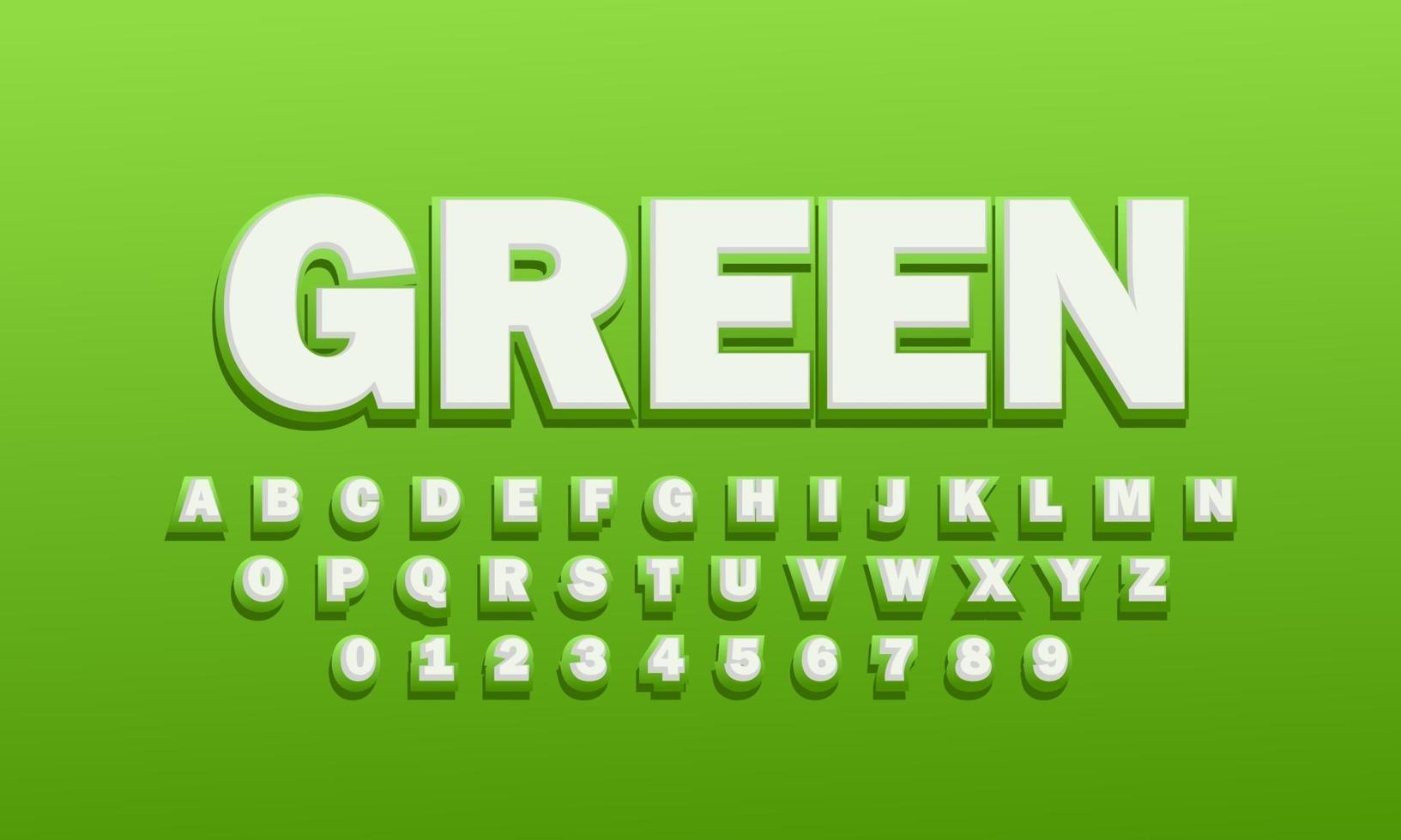 text effect green font alphabet vector