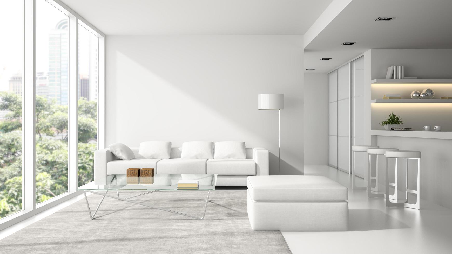 Interior Of A Modern Design Loft In White In 3d Rendering Stock Photo At Vecteezy