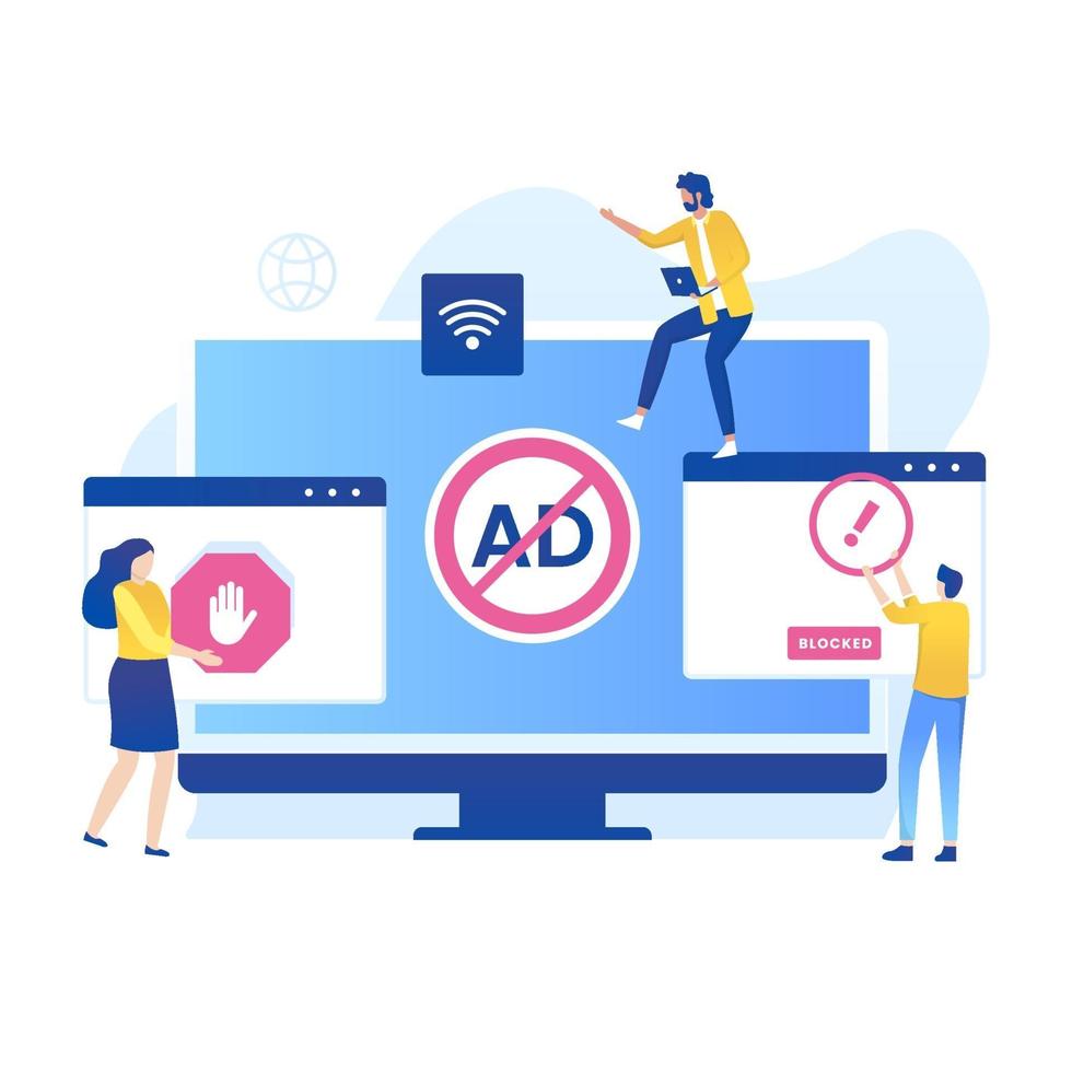 Adblock illustration vector concept