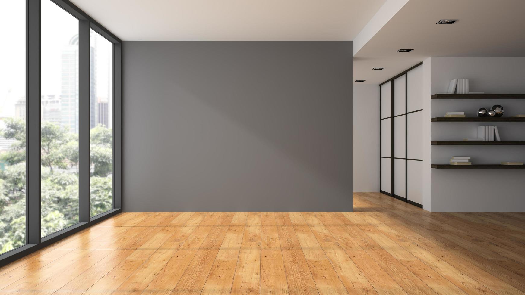 An empty room in 3D rendering photo