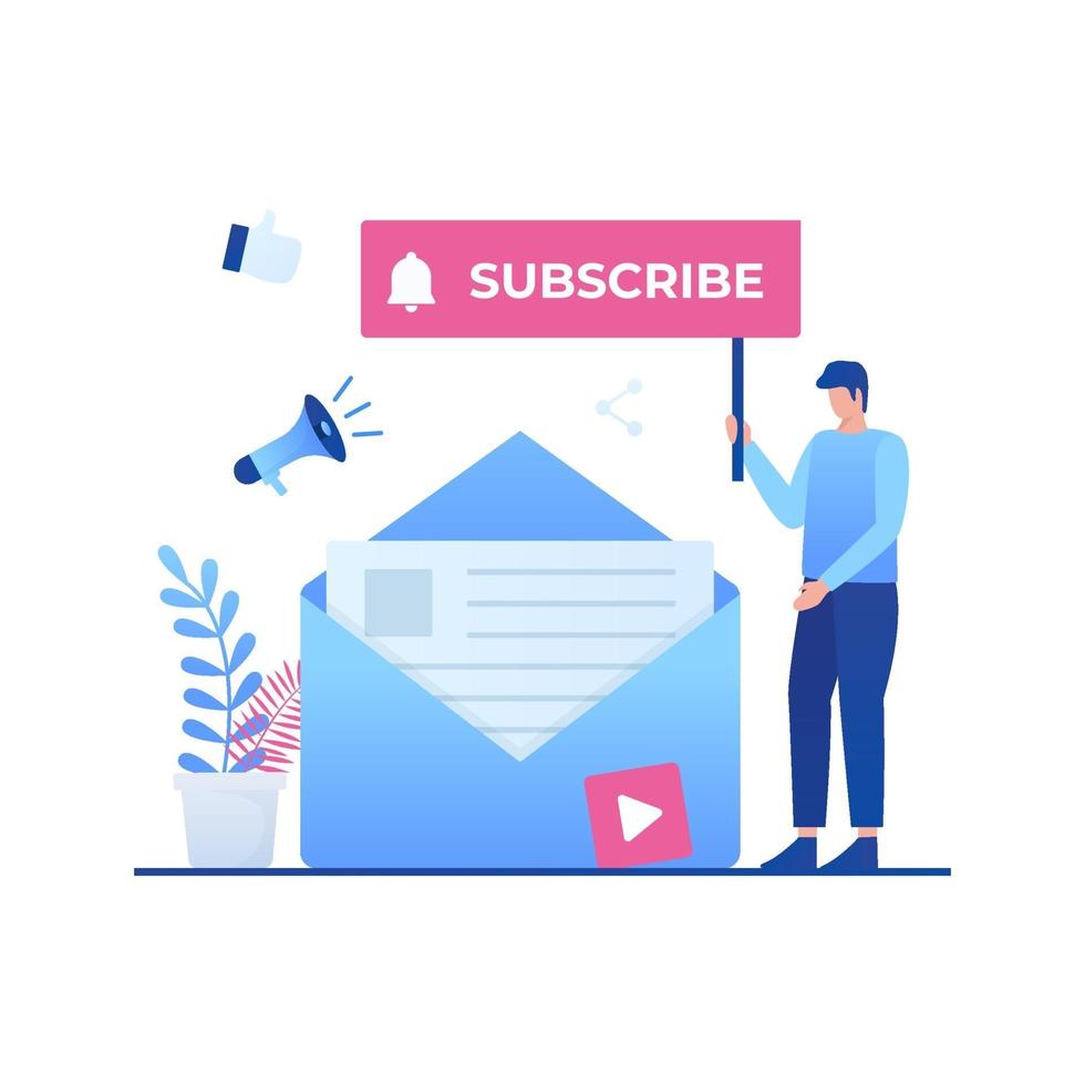 Subscribe to our newsletter illustration concept vector