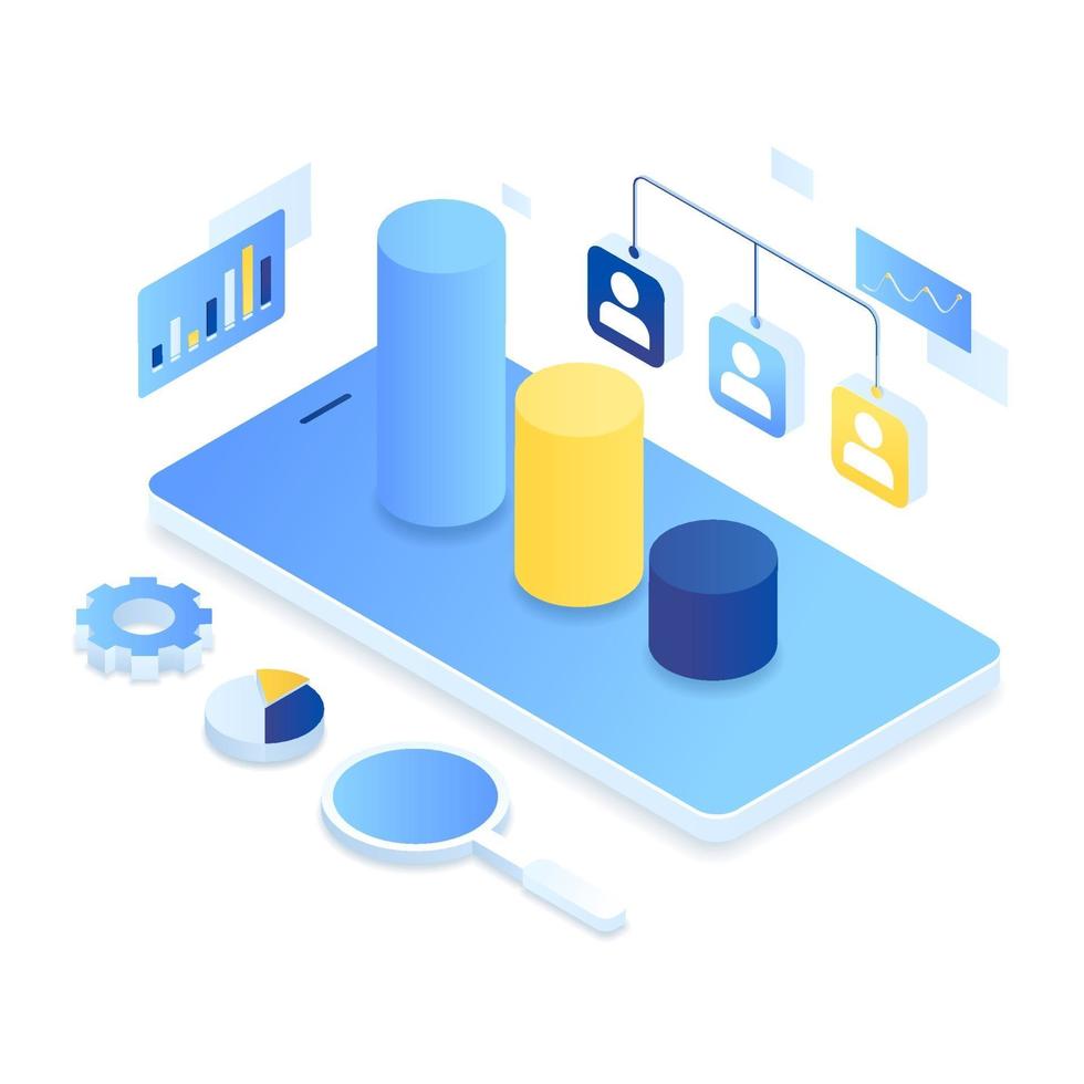 Customer relationship management  isometric illustration concept vector