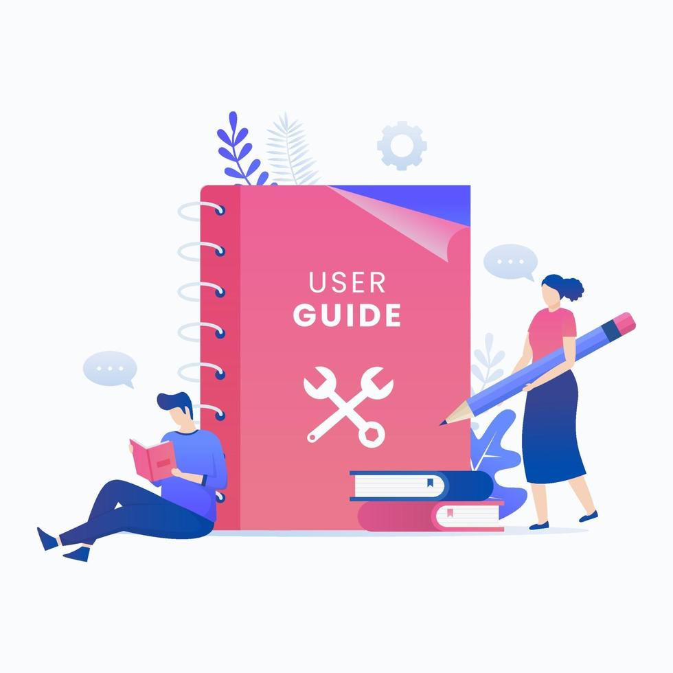 User manual book flat vector concept