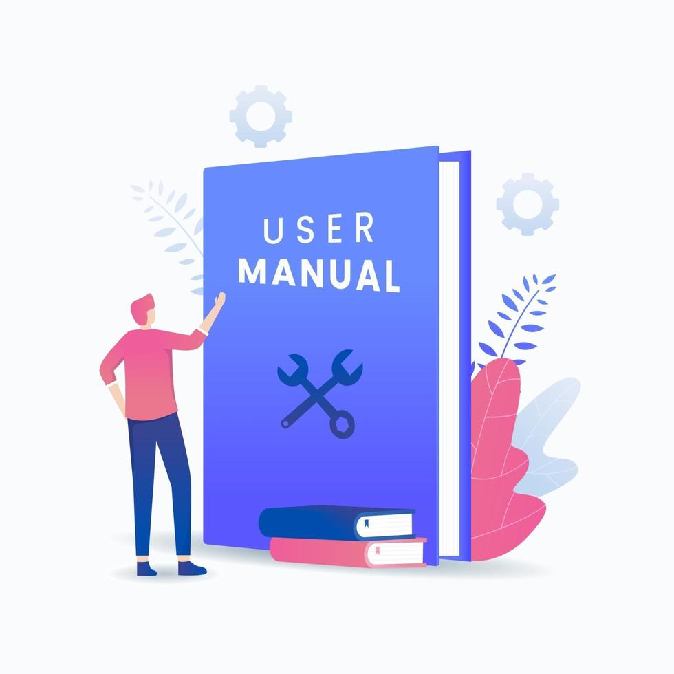 User manual book vector concept