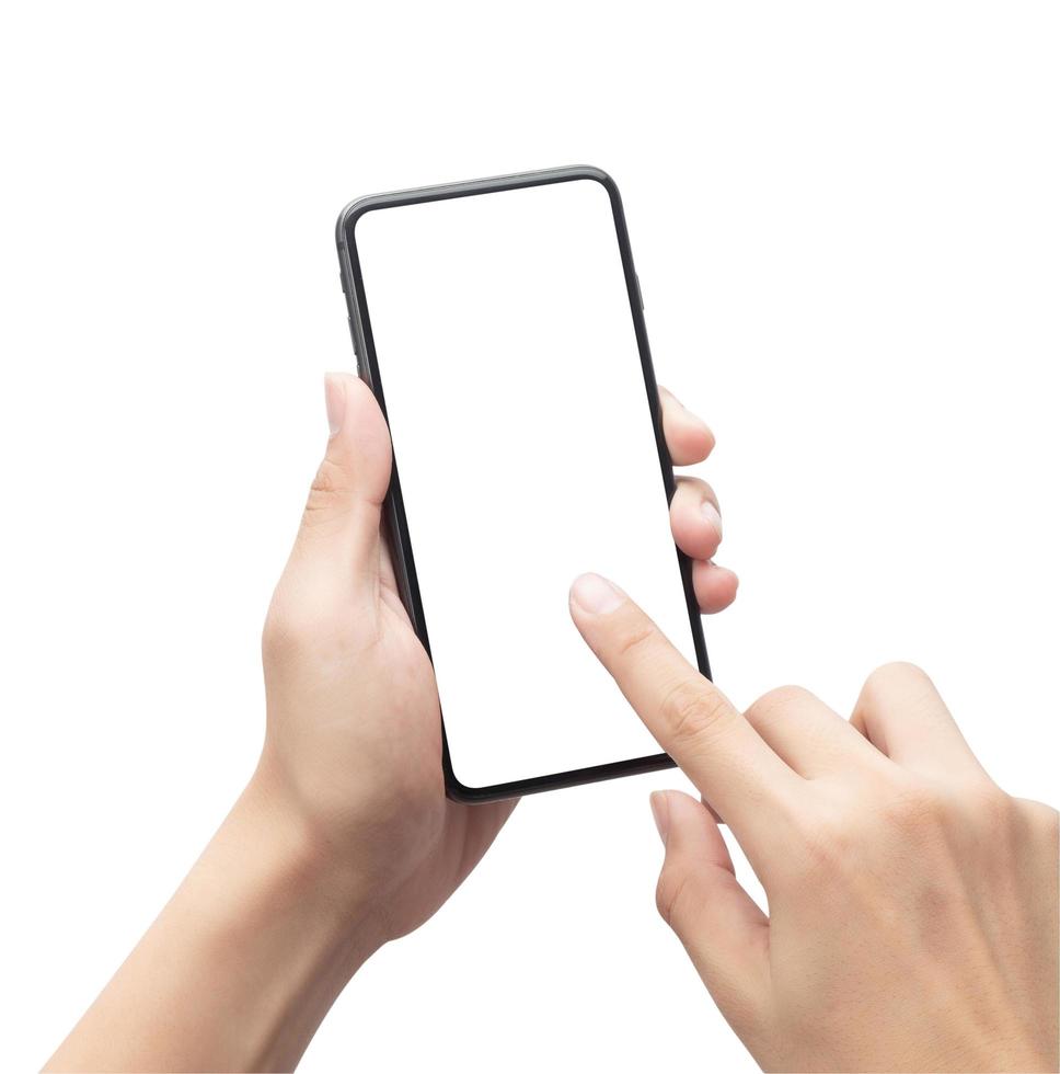 Close-up of a person using a phone mock-up photo