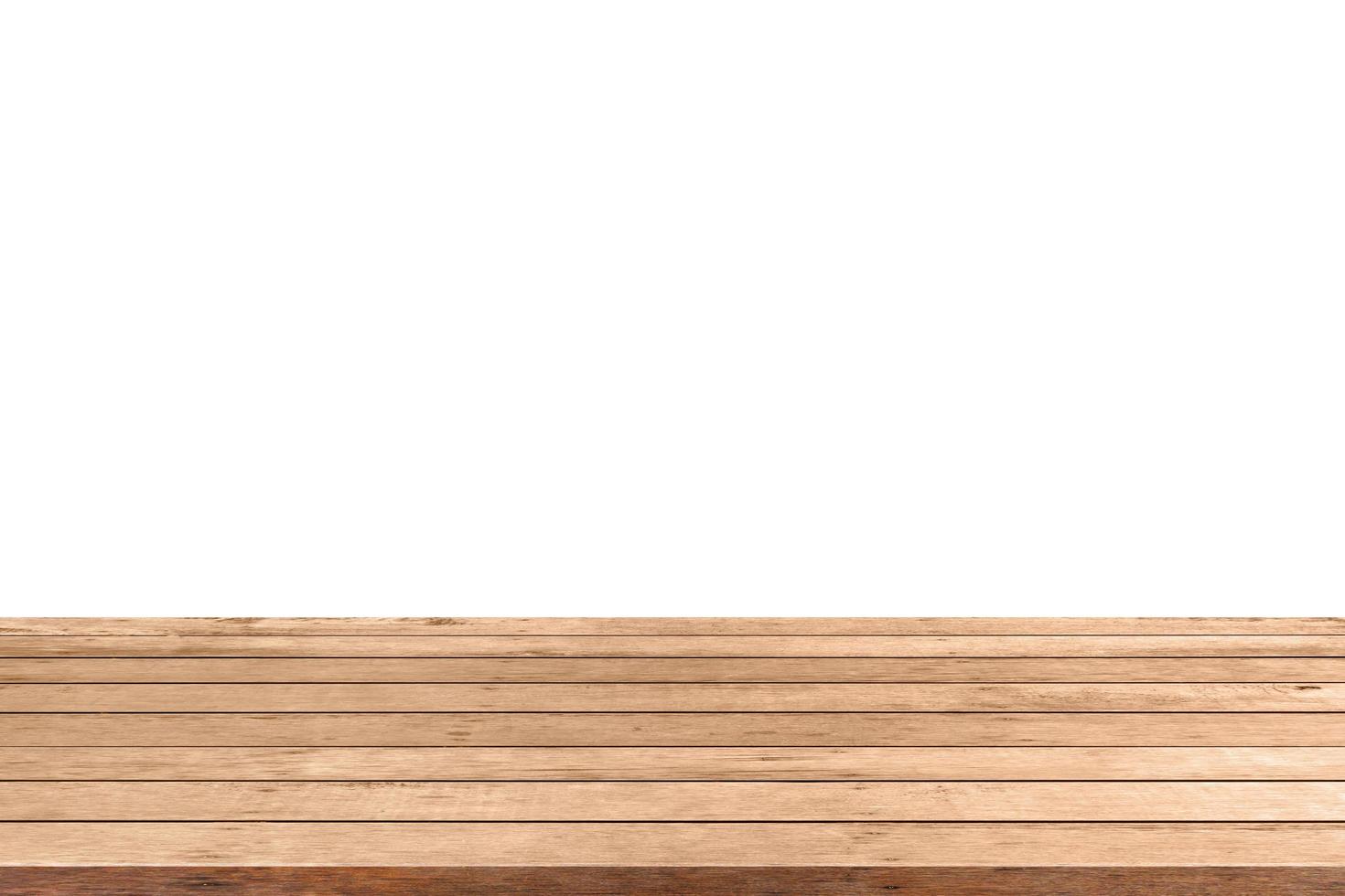 Wood table on white photo