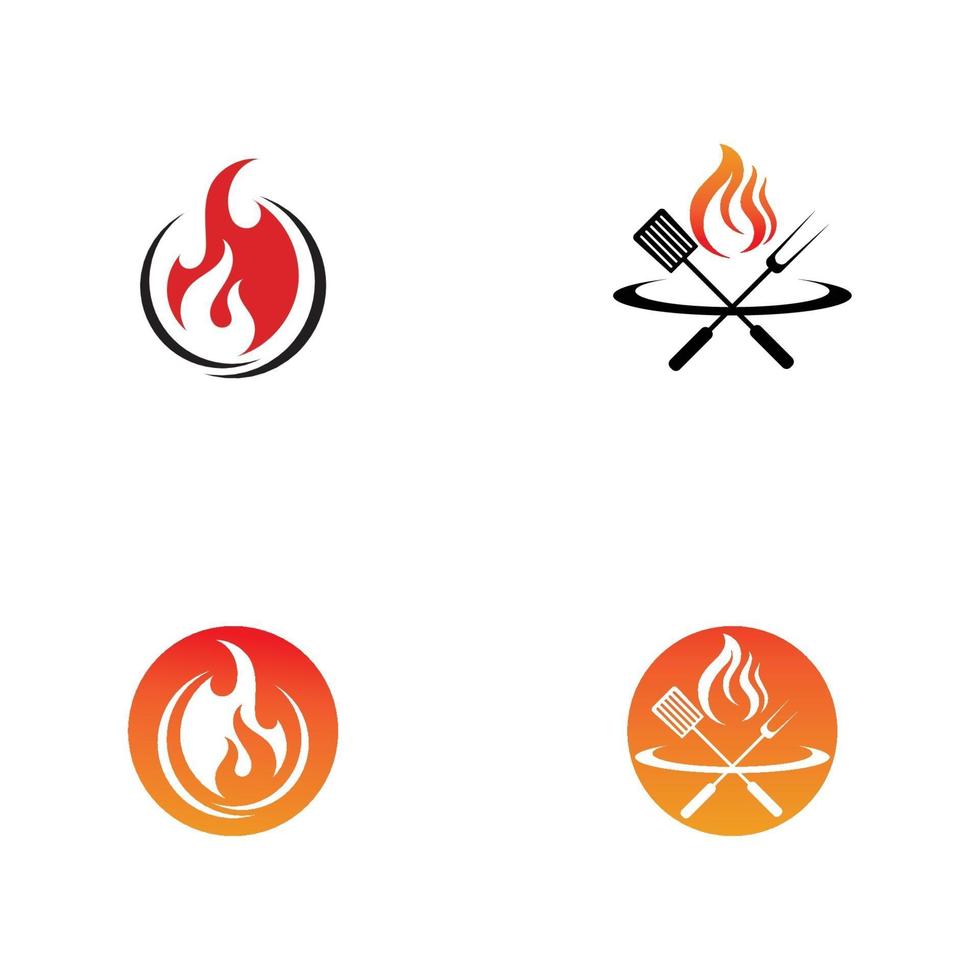 Plantilla de diseño de ilustración de vector de llama de fuego