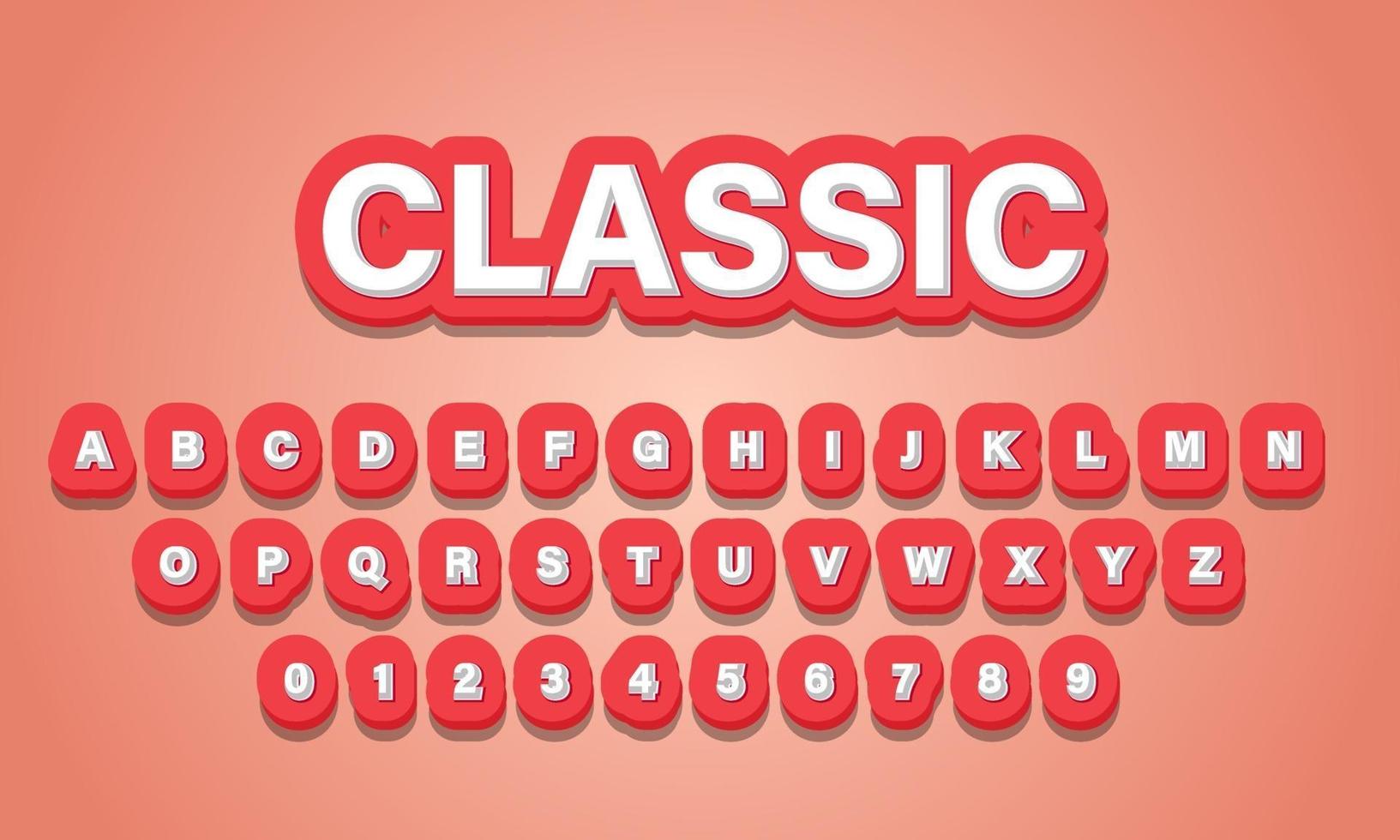 text effect classic font alphabet vector